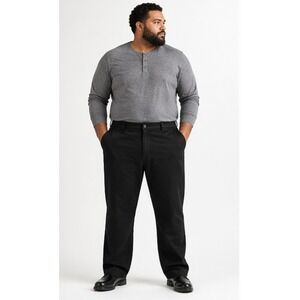 GEORGE Black Dress Pants Flat Front Classic Fit 42x32